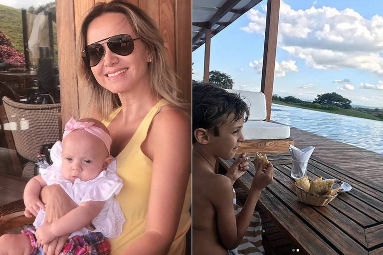 Eliana publica fotos dos filhos Arthur e Manuela em rede social