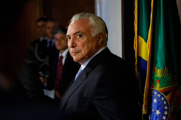O presidente Michel Temer olha para a câmera durante reunião com governadores em Brasília, no último dia 1º