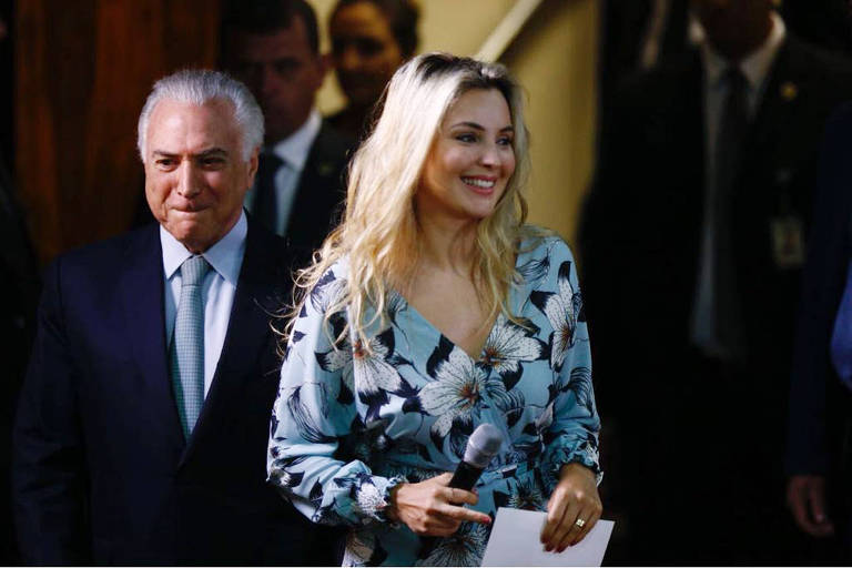 Presidente Michel Temer e a primeira-dama Marcela Temer participam de homenagem ao Dia das Mulheres em evento no Palácio do Planalto