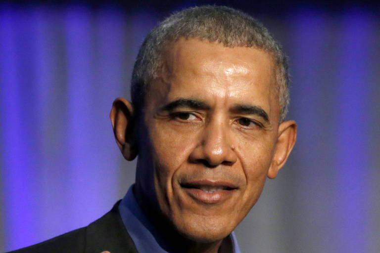 O ex-presidente Obama em conferencia sobre mudanças climáticas em Chicago, em 2017