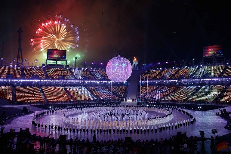 Fogos marcam cerimônia de abertura  Jogos Paraolímpicos de Inverno de Pyeongchang