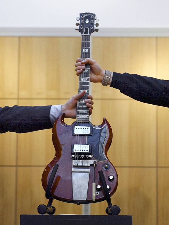 Guitarra Gibson SG utilizada pelo ex-Beatle George Harrison