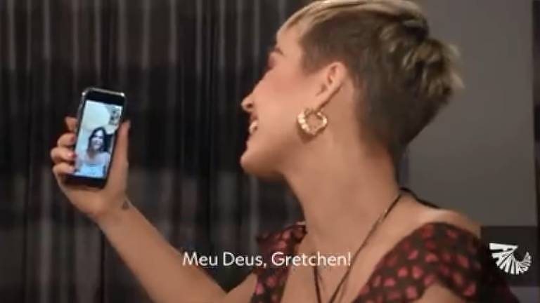 Katy Perry conversa com Gretchen durante Fantástico deste domingo (11)