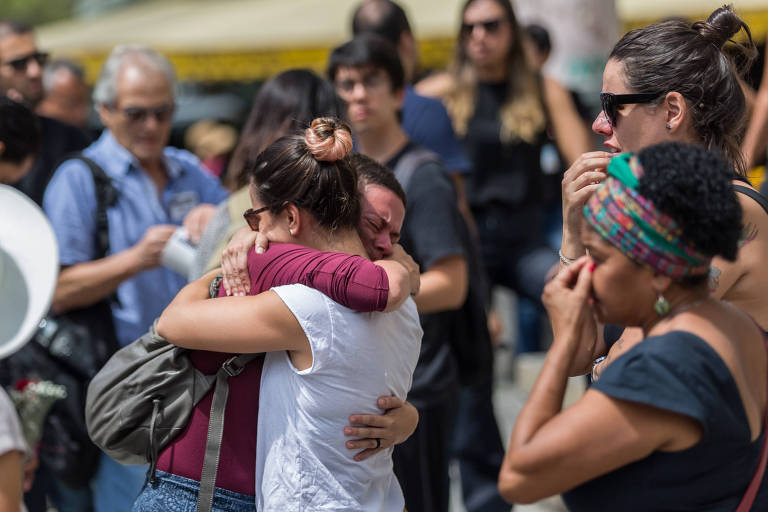 Velório da vereadora Marielle Franco, morta a tiros, em frente à Câmara dos Vereadores