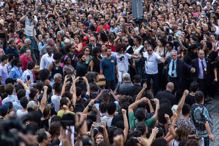 Velório da vereadora Marielle Franco, morta a tiros, em frente à Câmara dos Vereadores