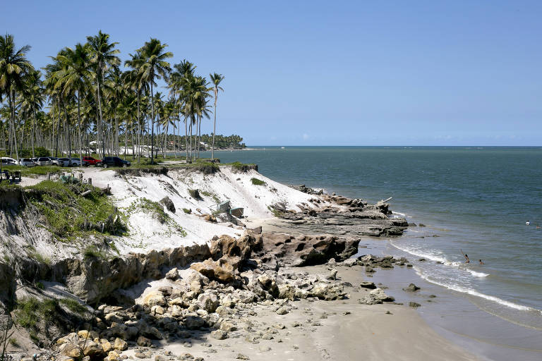 Praia de Guadalupe, localizada no município de Sirinhaém, em Pernambuco