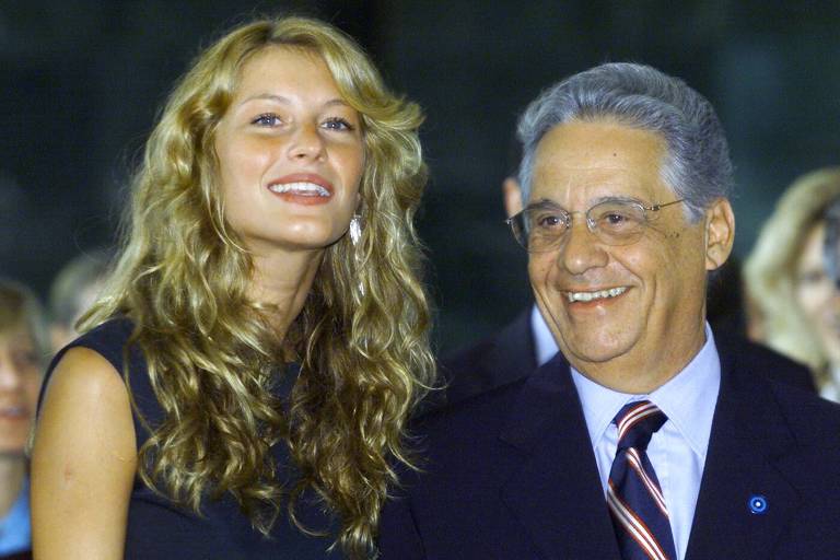 Presidente Fernando Henrique Cardoso recebe a modelo Gisele Bündchen e empresários da indústria têxtil e estilística, no Palácio da Alvorada