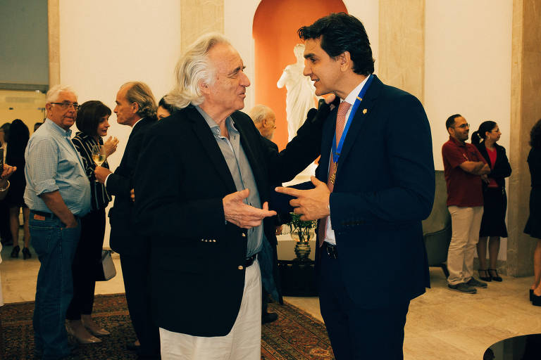 O maestro João Carlos Martins e o ex-secretário municipal Gabriel Chalita