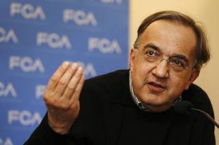 Fiat Chrysler CEO Marchionne answers questions from the media during the FCA Investors Day in Auburn Hills