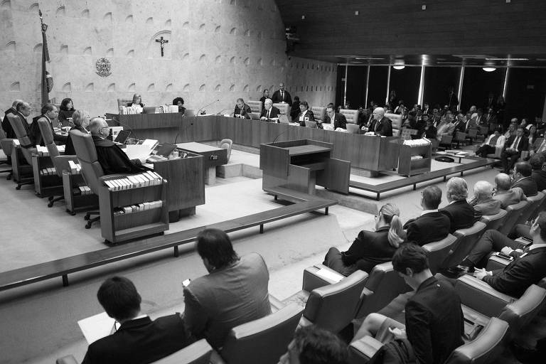 Sessão do STF durante votação de pedido de habeas corpus da defesa do ex-presidente Luiz Inácio Lula da Silva