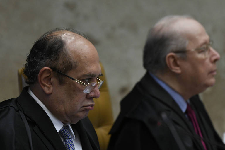 Os ministros do Supremo Tribunal Federal Gilmar Mendes e Celso de Mello, em sessão que julgou o habeas corpus do ex-presidente Lula
