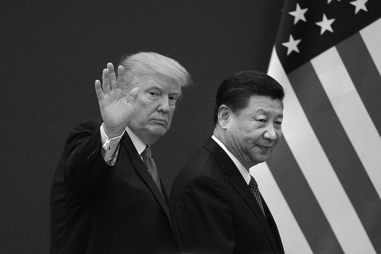 Os presidentes dos EUA, Donald Trump, e da China, Xi Jinping, em novembro de 2017