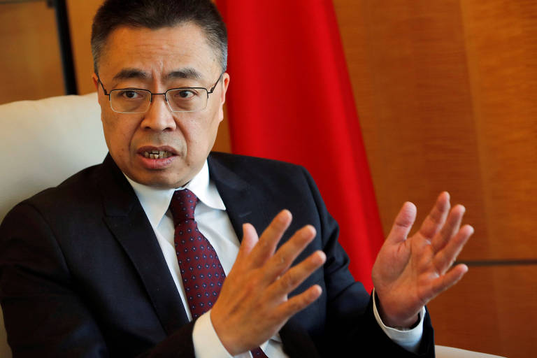 Zhang Xiangchen, embaixador chinês na OMC (Organização Mundial do Comércio), dá entrevista em Genebra