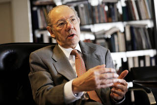 Rubens Barbosa, a former ambassador to the U.S. who serves as the head of the foreign trade council for Brazil's leading Industry Federation (FIESP), talks during an interview with Reuters in Sao Paulo