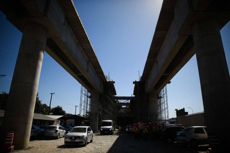 Obras da linha 13-jade em julho de 2016