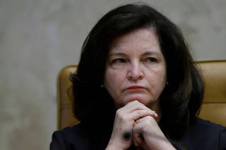 Brazil's Prosecutor General Raquel Dodge reacts during an opening session of the Year of the Judiciary, at the Supreme Court in Brasilia