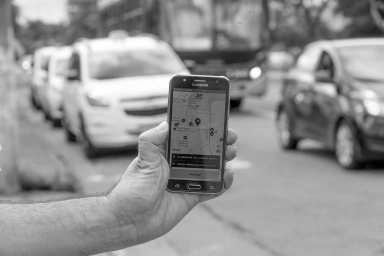 Imagem do aplicativo SPTaxi, lançado pela prefeitura e para conectar taxistas e passageiros