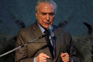 Brazil's President Michel Temer attends a ceremony to announce the eradication of foot-and-mouth disease in Brazil, at the Brazilian Agricultural Research Corporation, in Brasilia