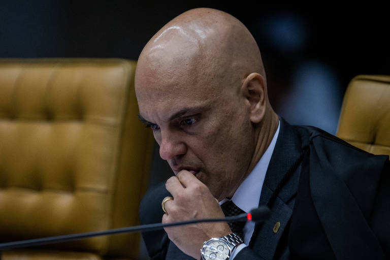 O ministro do STF Alexandre de Moraes, durante sessão que negou habeas corpus a Lula