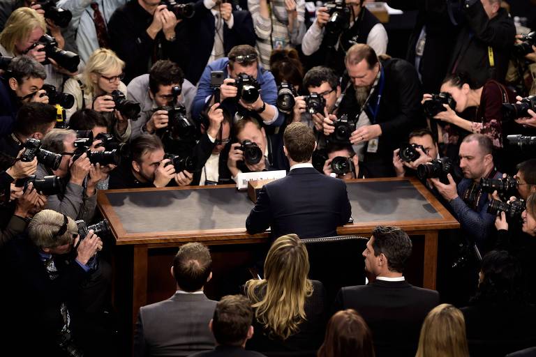 Mark Zuckerberg, presidente-executivo do Facebook; ele depôs ao Congresso americano em abril deste ano