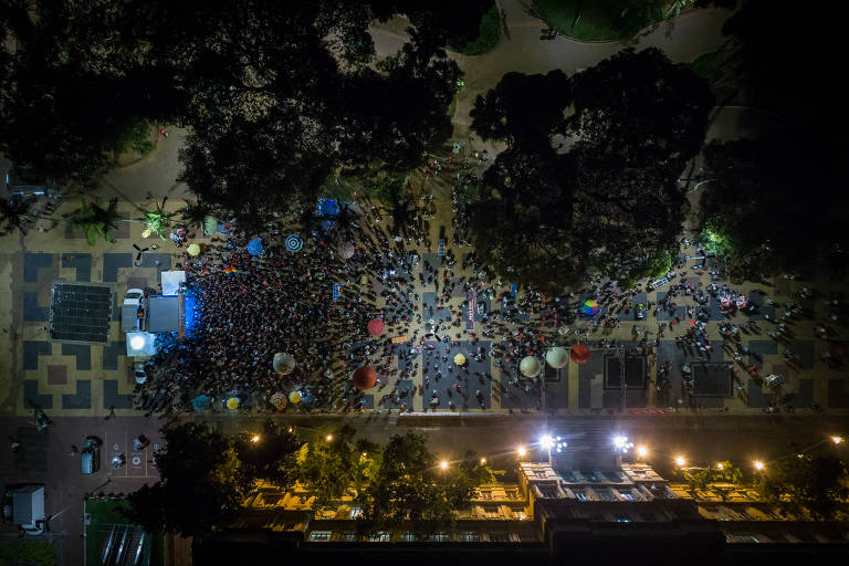 Ato na praça da República contrário à prisão de Lula e em memória da vereadora Marielle Franco