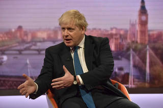 Britain's Foreign Secretary Boris Johnson attends the BBC's Marr Show in London