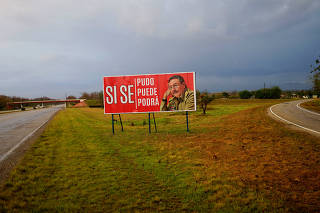A view of a billboard near the town of Pedro Pi
