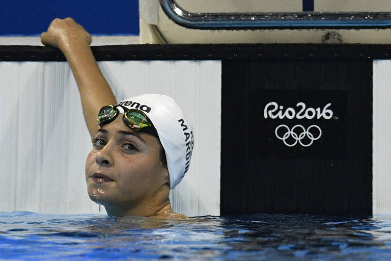 Yusra Mardini disputa eliminatória dos 100m borboleta na Rio-2016