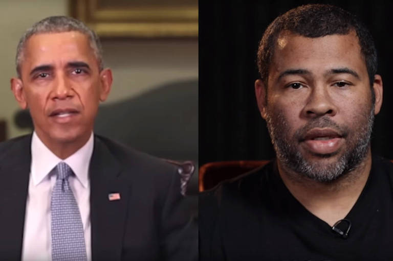Cena de vídeo do diretor americano Jordan Peele, que manipulou imagens e sons da voz do ex-presidente Barack Obama para denunciar notícias falsas