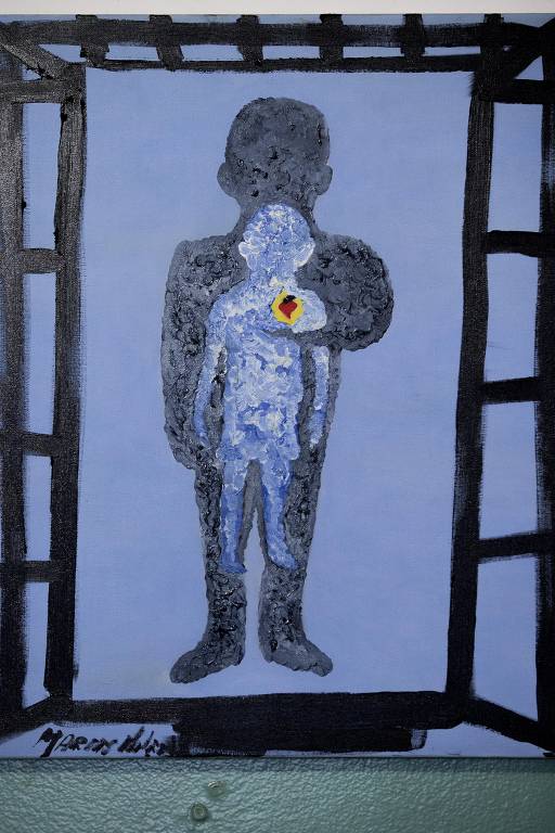 Quadro intitulado 'Sonhos', de autoria de Marcos Valério, que o pintou enquanto cumpre pena em regime fechado, em Minas