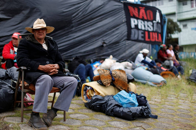 Acampamento Lula Livre, que fica próximo à Superintendencia da Polícia Federal, em Curitiba