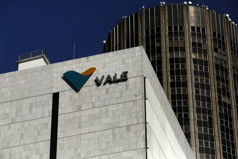 Logotipo da Vale na sede da empresa, no Rio de Janeiro; ações dispararam 6,41% nesta terça (23)