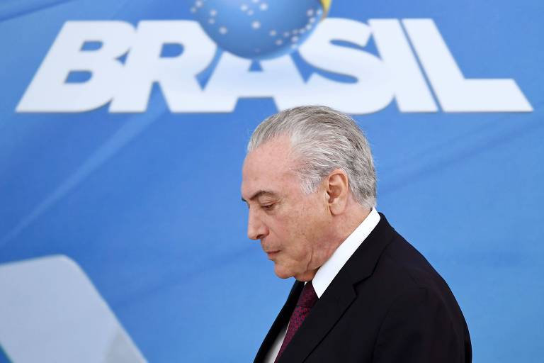 O presidente da República, Michel Temer, pouco antes de fazer pronunciamento no Palácio do Planalto, em Brasília; na ocasião, ele comentou as suspeitas da PF reveladas em reportagem da Folha