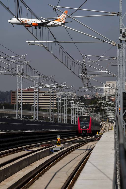 Vista geral da estação Aeroporto-Guarulhos da CPTM;  trem para o Aeroporto de Guarulhos começa a funcionar após 14 anos de atraso