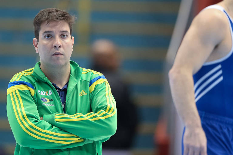 O técnico Fernando de Carvalho Lopes, que foi acusado por ginastas de abuso sexual durante a etapa de Sao Paulo da Copa do Mundo de ginastica, em maio