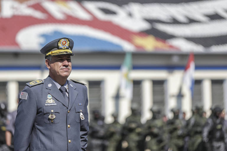 Coronel Marcelo Vieira Salles, novo comandante da PM paulista, na cerimônia de posse