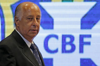 FILE PHOTO: CBF President Marco Polo Del Nero arrives for a news conference after the announcement of the players for the 2018 World Cup qualifiers, in Rio de Janeiro