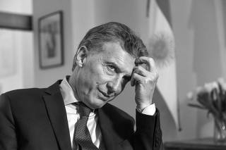 Argentine President Mauricio Macri speaks during an interview with Reuters in New York