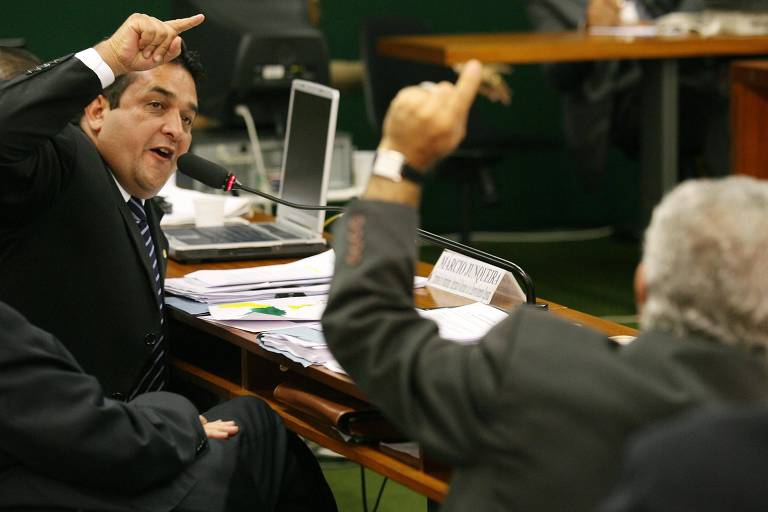 Marcio Junqueira durante debate sobre a Amazônia e a Reserva Raposa/Serra do Sol, na Comissão de Relações Exteriores e Amazônia, na Câmara dos Deputados, em Brasília, em 2008