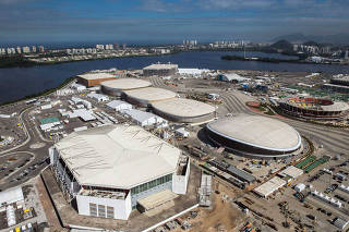 Imagens aéreas de instalações olímpicas