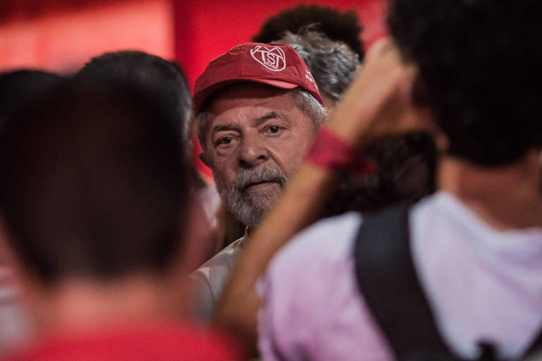 O ex-presidente Lula na ocupação Povo Sem Medo, do MTST, em São Bernardo do Campo