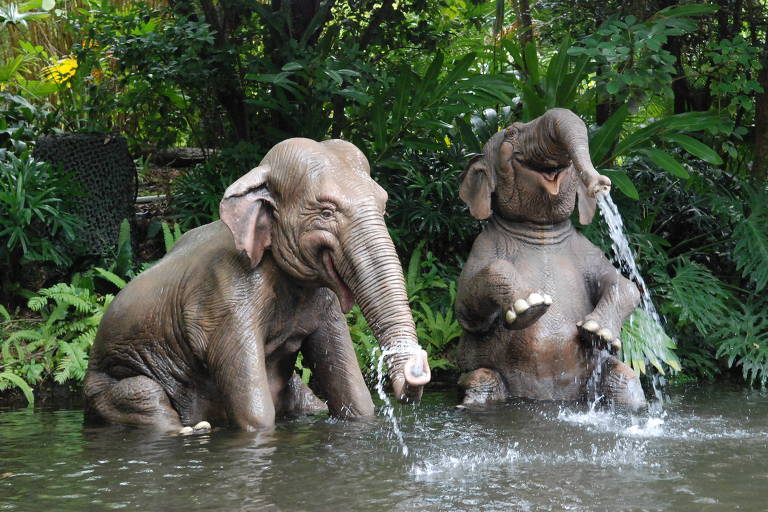 Elefantes em parque da Disney; local é favorito dos paulistanos