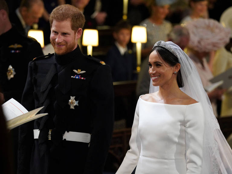 Prince Harry and Meghan Markle in St George's Chapel at Windsor Castle during their wedding service Windsor, Britain May 19, 2018. Jonathan Brady/Pool via REUTERS ORG XMIT: POOL