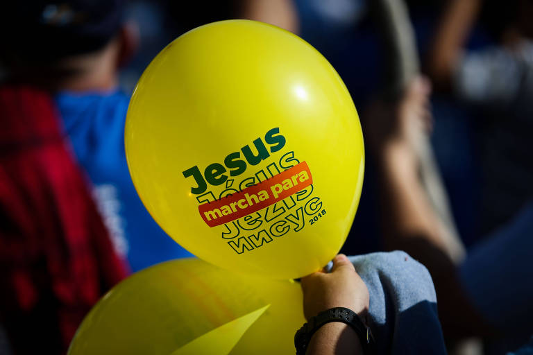 Balão com a marca da Marcha para Jesus de 2018