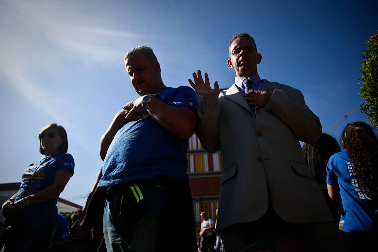 Participantes da Marcha para Jesus de 2018 no centro de São Paulo