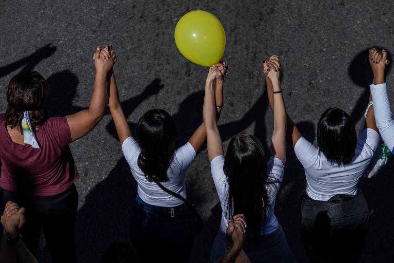 Fiéis durante a Marcha para Jesus 2018, no centro de São Paulo