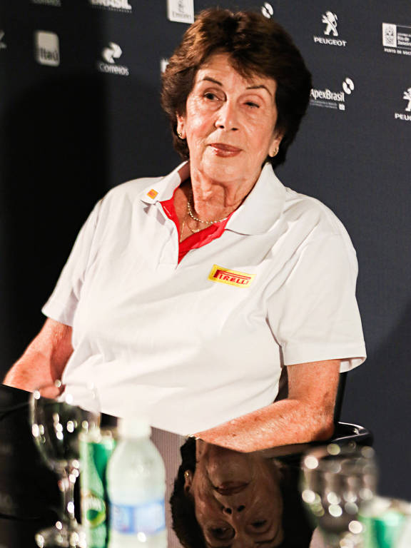 Maria Esther Bueno concede entrevista coletiva durante o Aberto do Rio de 2016