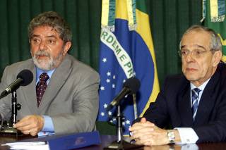 Presidente Lula e Marcio Thomaz Bastos durante o encontro com os procuradores.