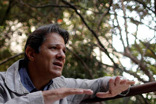 Former Sao Paulo mayor Haddad speaks during an interview with Reuters in Sao Paulo