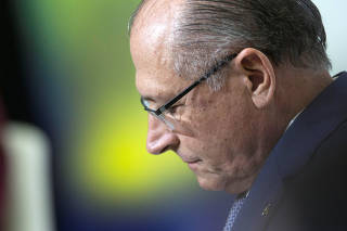 Geraldo Alckmin, pre-candidate for Brazil's presidency, attends a presidential debate in Brasilia